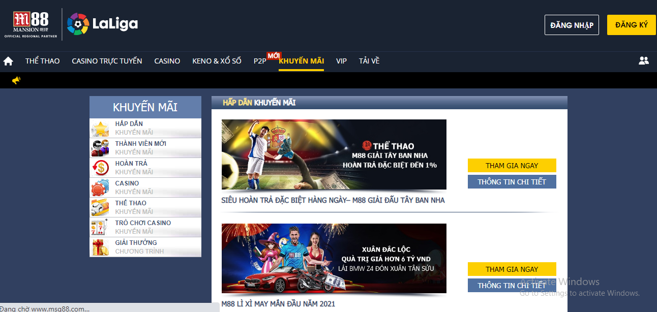 Nhà cái cung cấp vô vàn những chương trình khuyến mãi hấp dẫn