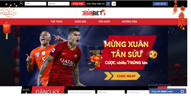 Nhà cái 388BET là một tên tuổi lớn ở thị trường Việt Nam