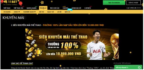 Khuyến mãi của nhà cái chỉ rút ra được khi trải qua 20 vòng cược