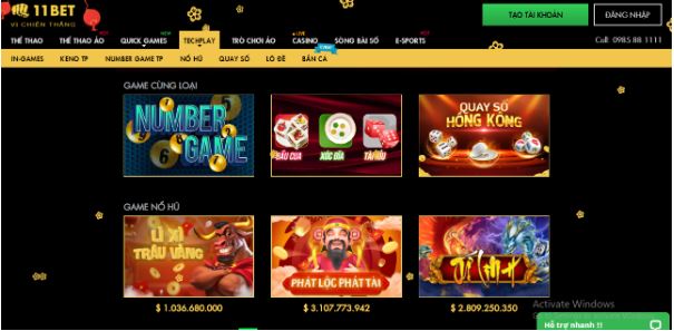 11BET sở hữu sòng casino sôi động