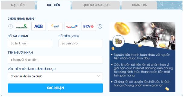 Các bước rút tiền của 8Live rất đơn giản, dễ dàng