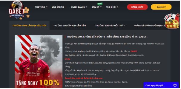 Đến với Dabet bạn sẽ nhận được nhiều khuyến mãi khủng