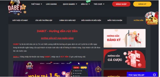 Rút tiền tại Dabet chưa bao giờ là khó khăn với người chơi