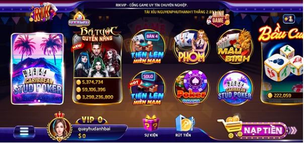 Rikvip đáp ứng được mọi nhu cầu giải trí online của người chơi ở mức cao nhất