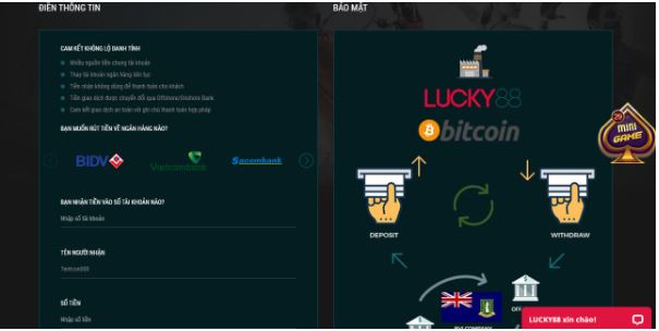 Thao tác nạp tiền tại LUCKY88 tương đối đơn giản