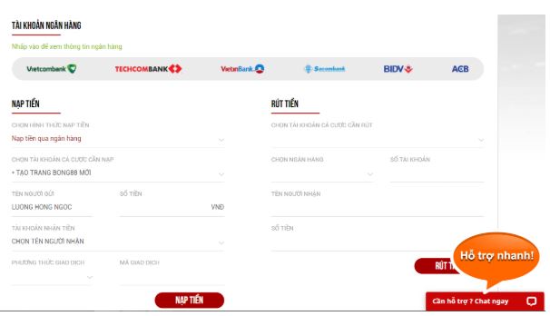 Quá trình nạp tiền và rút tiền tại nhà cái MINET rất đơn giản