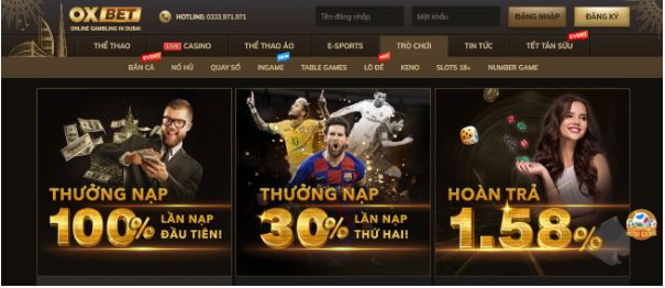 OXBET có nhiều khuyến mãi, ưu đãi hấp dẫn