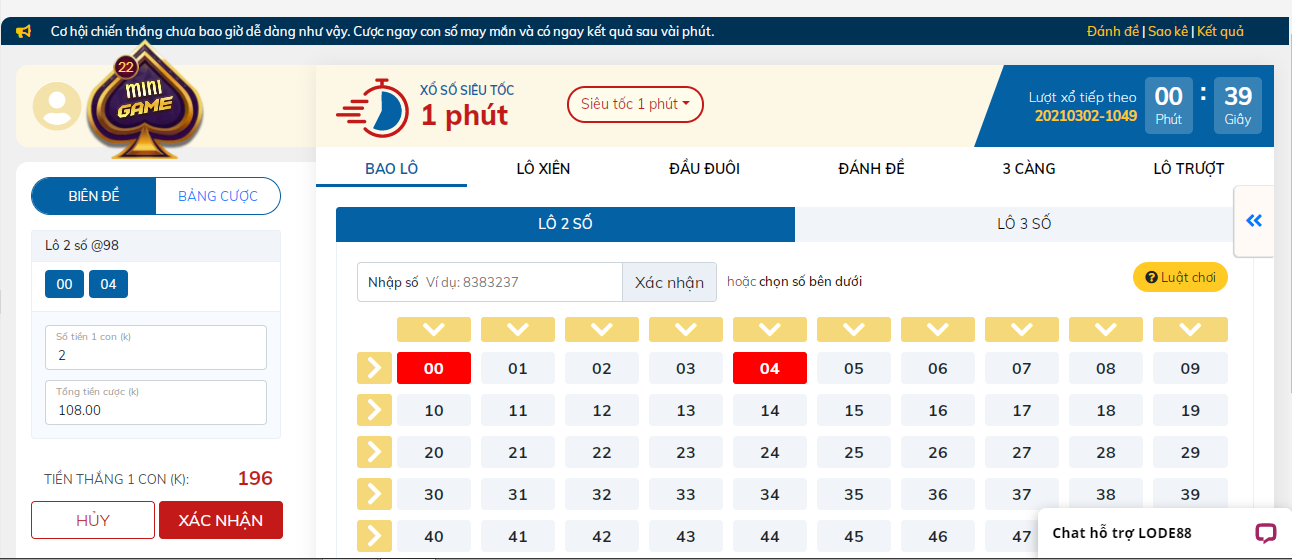Cách đặt cược lô đề siêu tốc tại nhà cái Lode88 rất đơn giản