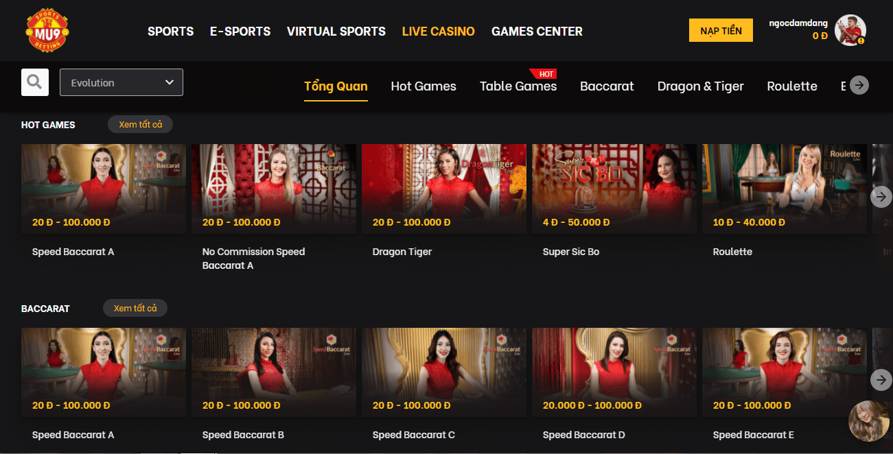 Đến với sảnh casino MU9, bạn sẽ được trải nghiệm một không gian cá cược cực kỳ hiện đại và chân thực.